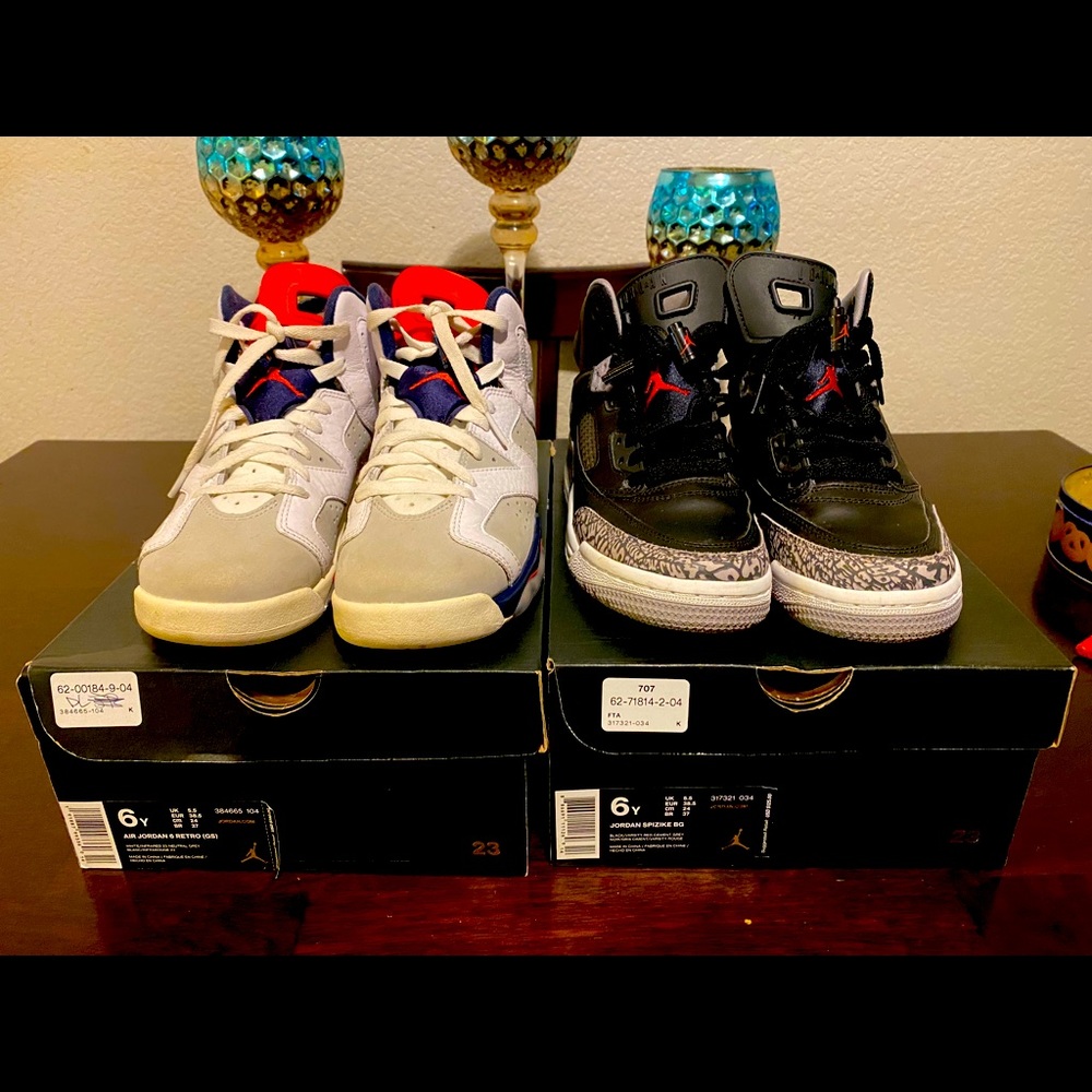 Air Jordan’s Jordan 6 retro & Spizike size 6Y